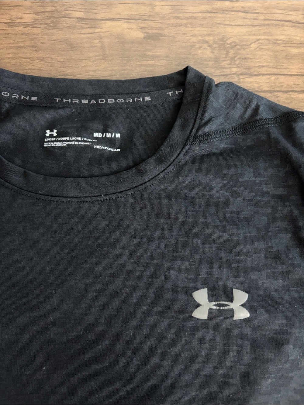 Under Armour Black Performance Threadborne HeatGear Short Sleeve Tee medium